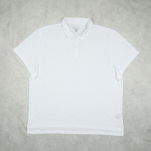 The Men's Store Cotton Slub Polo Shirt White Size 2XL